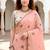 peach woven cotton saree with blouse