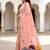 peach woven cotton saree with blouse