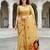 mustard woven cotton saree with blouse