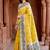 yellow woven cotton saree with blouse