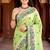 green woven cotton saree with blouse