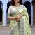green woven cotton saree with blouse