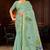 green woven cotton saree with blouse