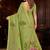 green woven cotton saree with blouse