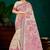 hot pink woven cotton saree with blouse