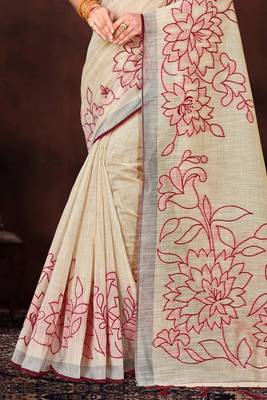 maroon woven cotton saree with blouse 3