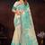 green woven cotton saree with blouse