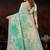 green woven cotton saree with blouse