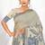 navy blue woven cotton saree with blouse