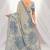 navy blue woven cotton saree with blouse