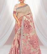 maroon woven cotton saree with blouse