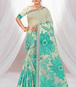 green woven cotton saree with blouse