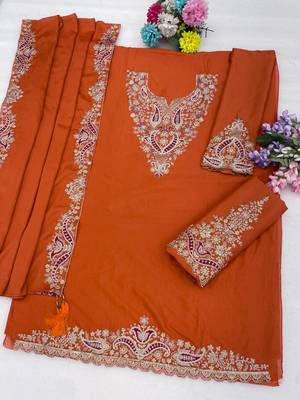 Orange chinon silk suit 2