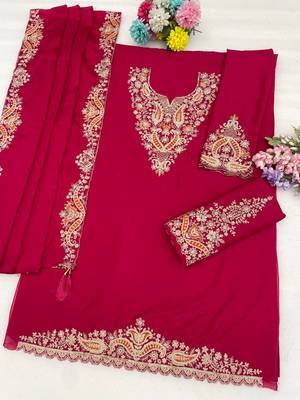 Maroon chinon silk suit 2
