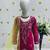 Designer girls ranipink georgette embroidered kurta gharara set with net dupatta