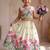 New latest trendy girls off-white lotus floral printed silk lehenga choli set with tassels
