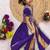 Latest designer girls royal purple silk pattu pavadai lehenga choli set with brocade koti