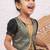New kids trendy jet black traditional langa voni lehenga set with zari koti jacket