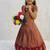 New designer girls rust red silk traditional langa voni lehenga set with koti jacket