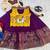 Kids latest collection girls yellow & wine purple pattu pavadai lehenga set with ruffle sleeves