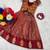 New designer girls rust red silk traditional langa voni lehenga set with koti jacket