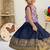 New stylish girls lavender & navy blue silk traditional pichwai art lehenga choli set