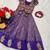 New latest girls purple silk pattu pavadai lehenga choli set with brocade koti