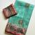 sea green printed pasmina print with dori silk saree