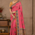 rani pink printed pasmina print with dori silk saree