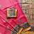 rani pink printed pasmina print with dori silk saree
