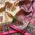 cream-pink printed pasmina print with dori silk saree