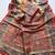 cream-red printed pasmina print with dori silk saree