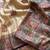 cream-brown printed pasmina print with dori silk saree