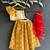 Mustard yellow printed cotton silk lehenga set