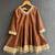 Metallic brown mirror embroidered silk dhoti kurta set