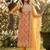 orange organza handwork suit set with dupatta