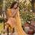 orange organza handwork suit set with dupatta