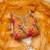 orange organza handwork suit set with dupatta
