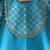 Turquoise blue embroidered cotton silk gharara set