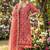 pink organza handwork suit set with dupatta