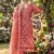 Pink organza handwork suit set with designer dupatta