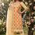 yellow organza handwork suit set with dupatta