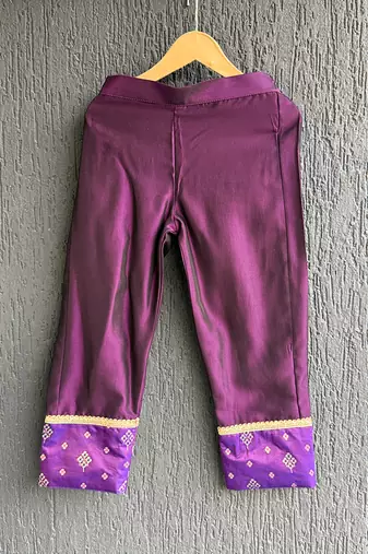 Deep plum purple embroidered silk anarkali set