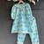 Sky blue printed silk kurti set