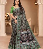 black siroski diamonds twins figure with rich pallu pasmina silk saree