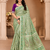parrot green siroski diamonds twins figure with rich pallu pasmina silk saree