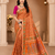 orange siroski diamonds twins figure with rich pallu pasmina silk saree