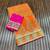 orange siroski diamonds twins figure with rich pallu pasmina silk saree