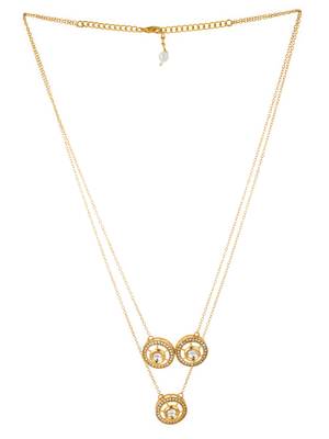 gold plated triple layer kundan necklace 2