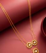 gold plated triple layer kundan necklace
